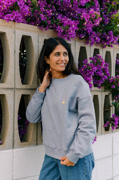 Women's Antonyo Marest X Trendsplant Art Hut Oversized  Sweater Sport Grey