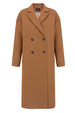 Double-breasted coat carmel