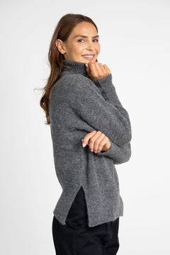 Alpaca Turtleneck Knit Grey