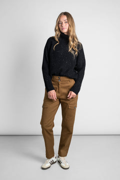Recycled Wool Turtleneck Sweater Black