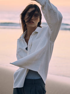 Corduroy Organic Cotton Overshirt Off-white