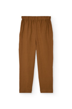 Bijoux Terracotta Linen Pleated Trousers