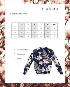 Casual Chic Print Shirt Midnight Lily Blue