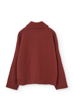 Merino Wool Short Coat in Red
