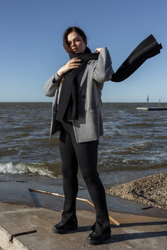 Forza Knitted Merino Blazer Light Grey