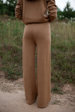 Merino Wool Wide-Leg Knitted Pants