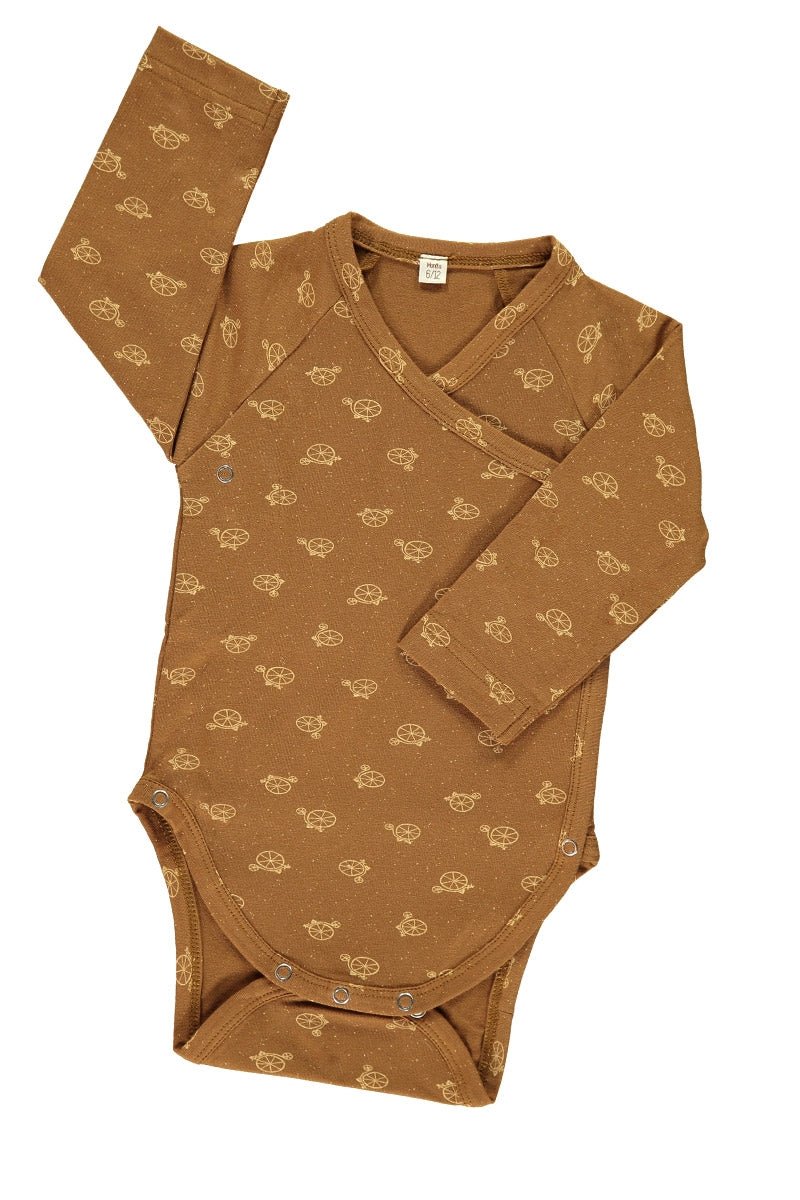 Baby's Long Sleeve Wrap Body Bicycle Brown