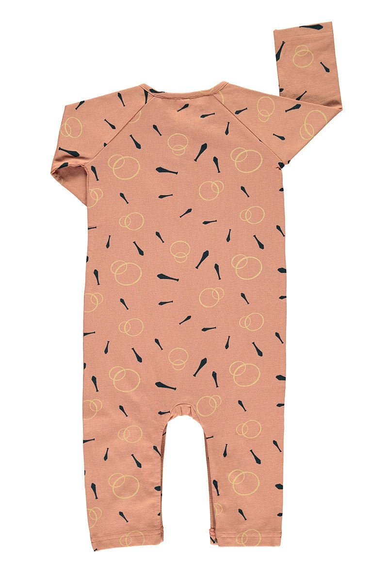 Baby's Raglan Sleeve Jumpsuit Juggling Pink