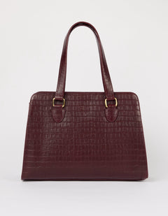 Blair Bag Dark Cherry Croco Print Leather