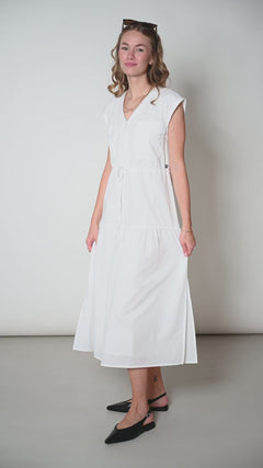 Sleeveless Tiered Dress White