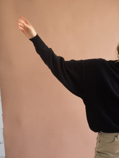 Gaudia Sweater Batwing Sleeve Merino Wool Black
