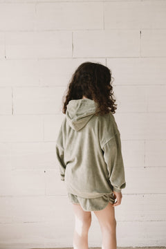Kid's Helmi Terry Hoodie Green