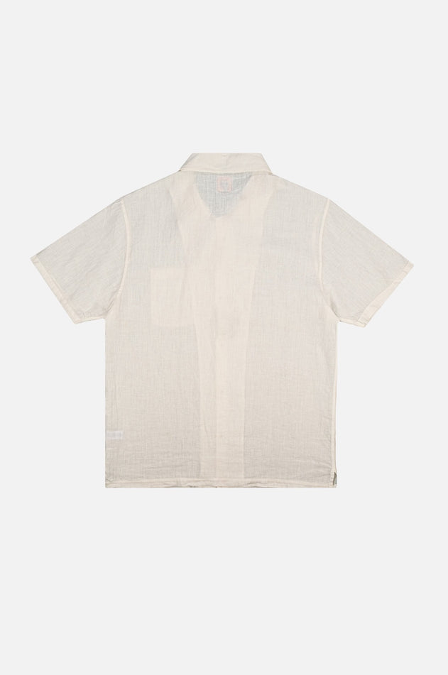 Men's San Miguel Linen Short Sleeve Camp Shirt Foam White