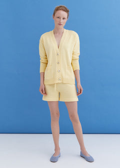 Knitted Cotton Cardigan and Shorts Set