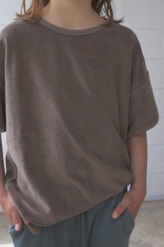 Kid's Harper Oversized Terry T-Shirt Brown