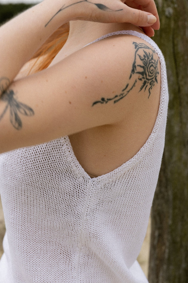 Mare Linen Tank Top White