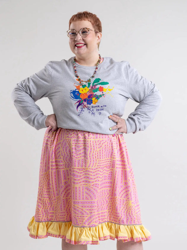 Bloom With Pride Sweater Grey