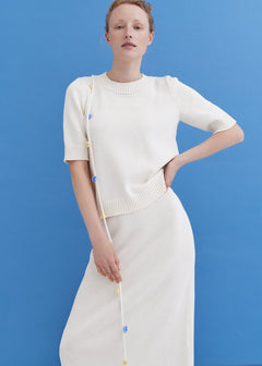Knitted Cotton Top and Skirt Set