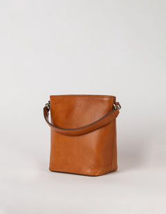 Bobbi Midi Bucket-laukku Cognac, Classic -nahka