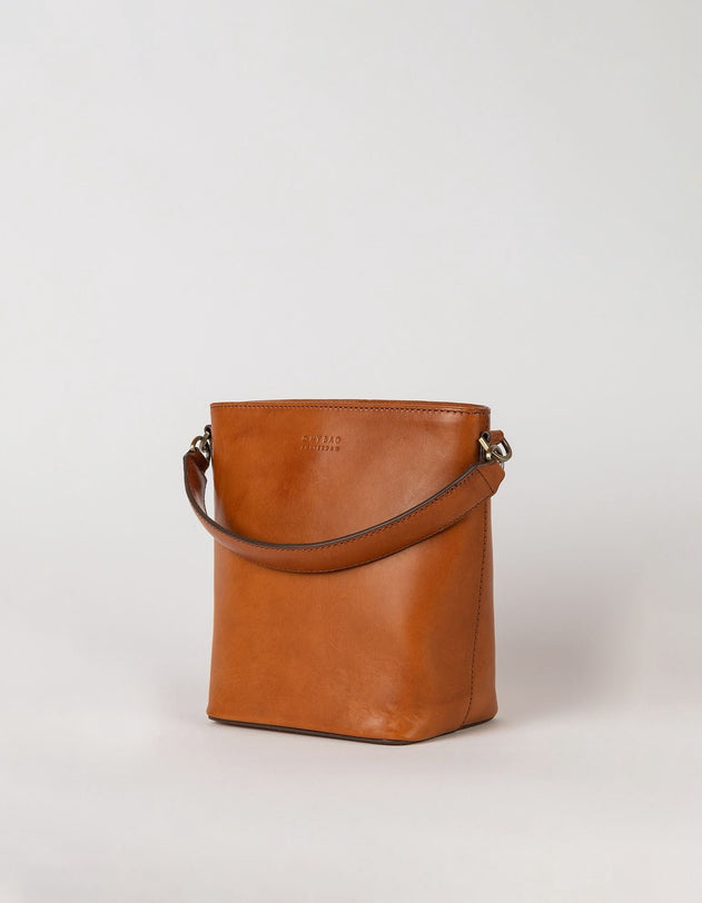 Bobbi Midi Bucket-laukku Cognac, Classic -nahka