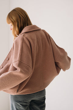 Merino Wool Short Coat in Pink