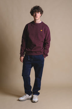 Organic Essential Sweater Wine Red