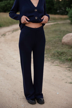 Merino Wool Wide-Leg Knitted Pants