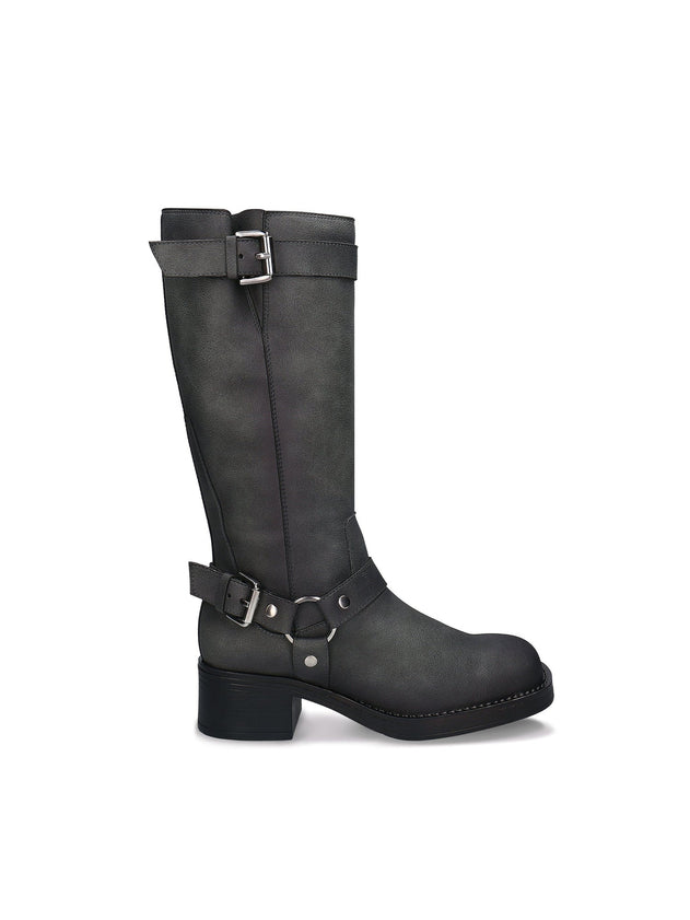 Ruby Motorbike Boots Grey