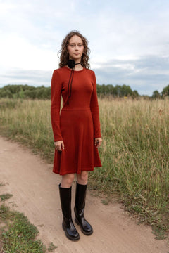 Mini Knitted Merino Wool A-Line Dress
