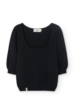 Haya Knitted Tencel Top Black