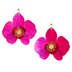 Butterfly Orchid Stud Earrings Seadust Green