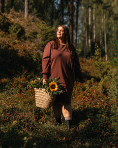 Toive Puff Sleeve Dress Rust Red