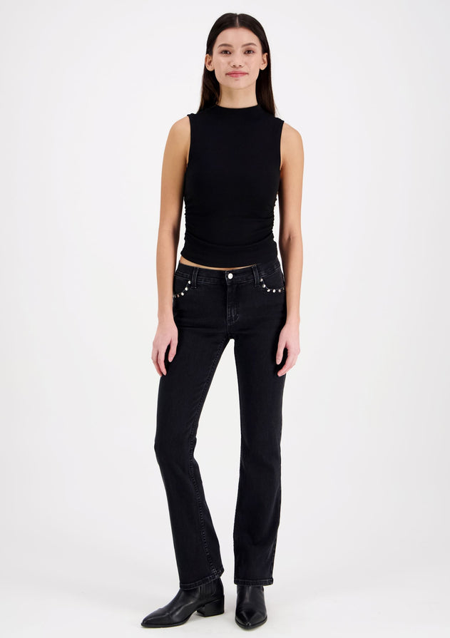 Emily Straight fit High Waist Jeans Dark Grey
