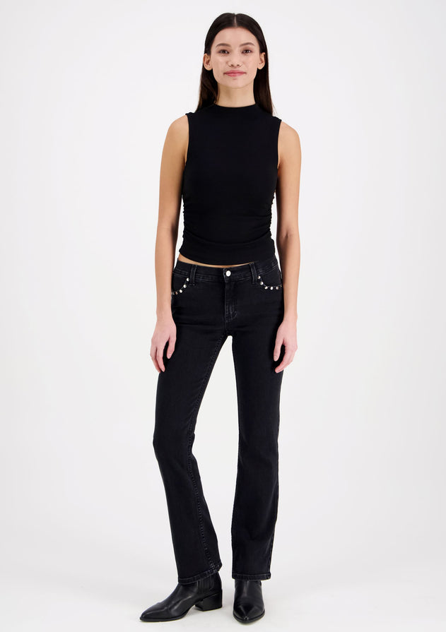 Emily Straight fit High Waist Jeans Dark Grey