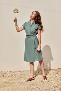 Fely Wrap Midi Skirt Aquamarine Blue