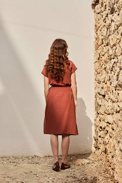 Fely Wrap Midi Skirt Rooibos Red