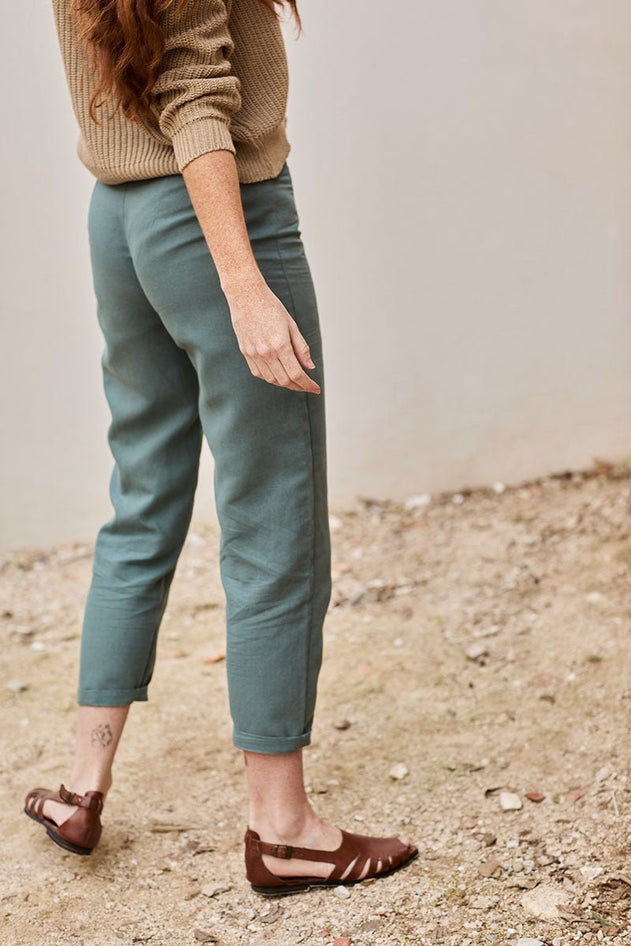 Faren Linen Trousers Aquamarine Blue