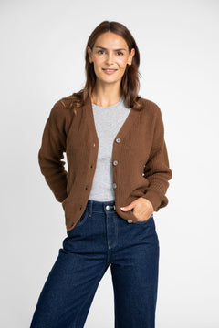 Short Cardigan Dark Brown
