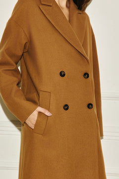 Double-breasted coat carmel