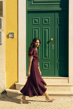 Annika Dress Merlot Red