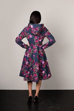 Fit and Flare Raincoat with Pleated Back Misty Rose