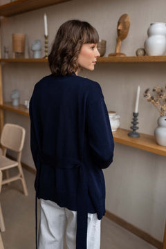 Merino Wool Cardigan With a Belt
