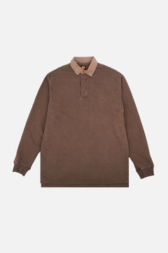 Carvalho Pigment Heavyweight Polo Sweater Chestnut