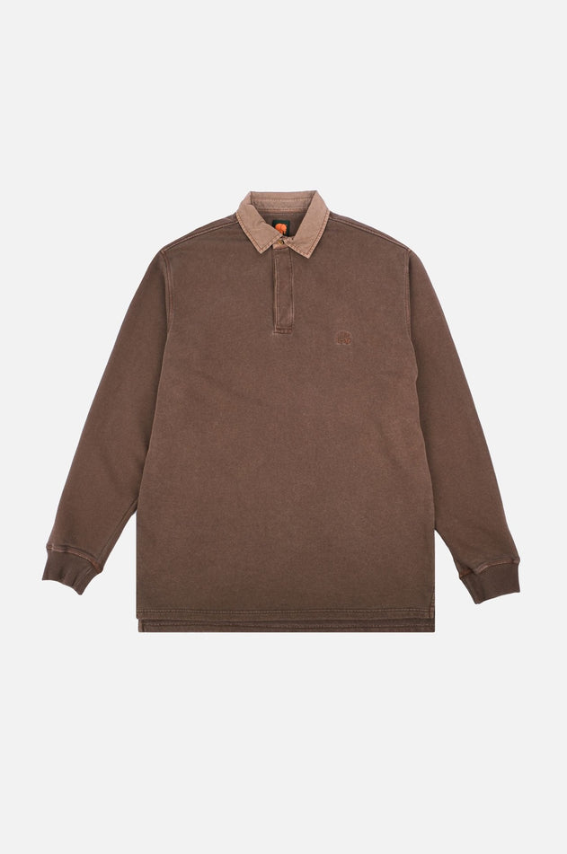 Carvalho Pigment Heavyweight Polo Sweater Chestnut