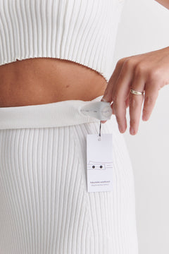 Madonna Reversible Ribbed-Knit Midi Skirt White