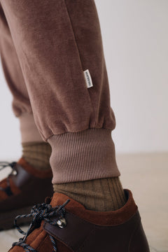 Organic Velvet Jogger in Mauve