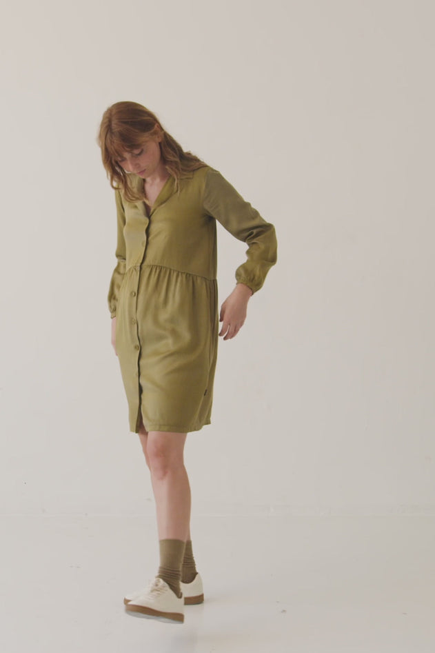 Tracy Tencel Shirt Dress Mustard