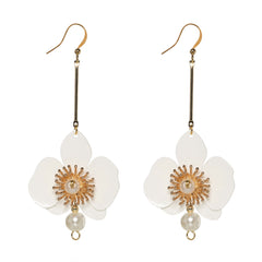 Butterfly Orchid Pearl Earrings Scarlet
