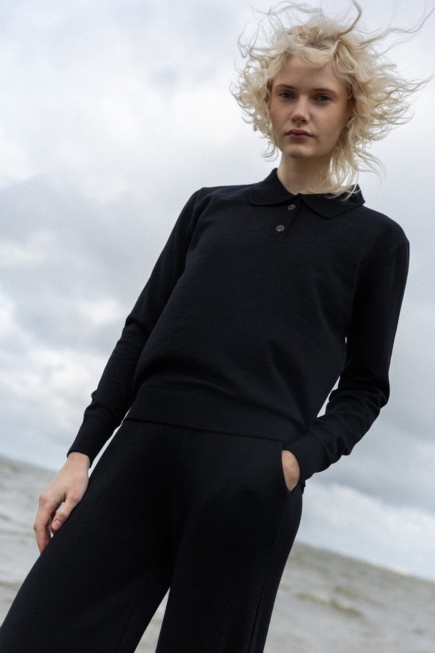 Bene Merino Wide Pants Black