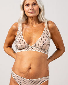 Mesh Plunge Bralette Polka Dots